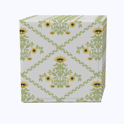 Cotton Floral Square Napkin