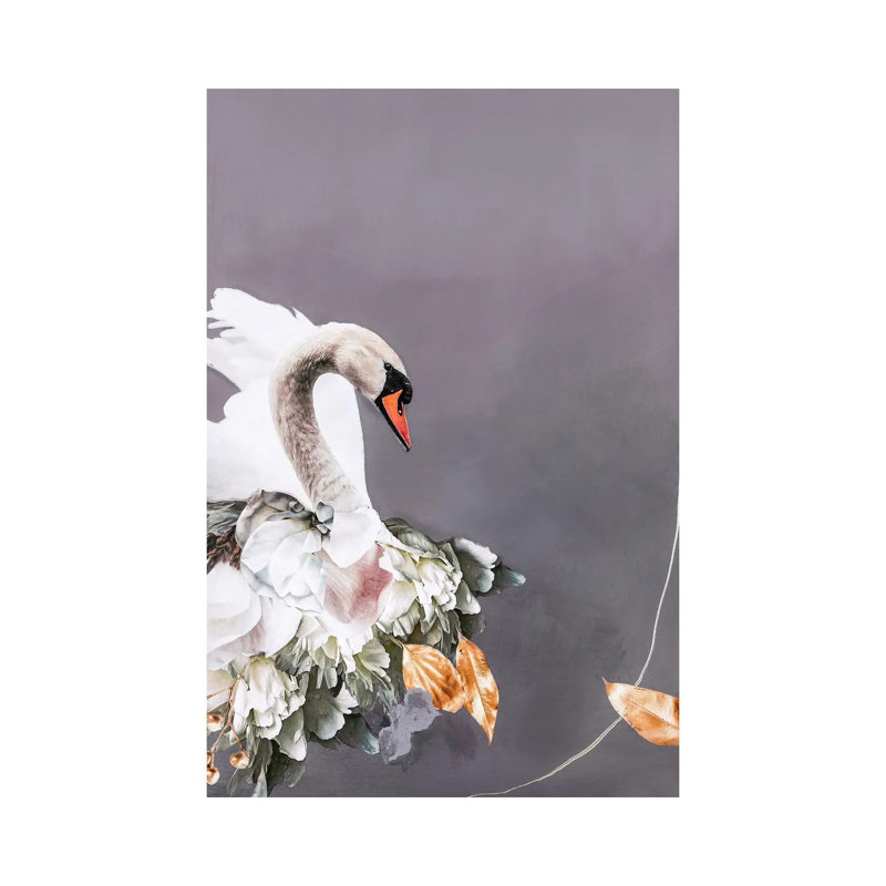Swan Gold I by Design Fabrikken - Wrapped Canvas Painting, 20.32 cm H x 30.48 cm W