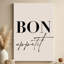 "BON", art culinaire français sur toile "appétit", galerie d'art profonde "1", 24 "x 36"