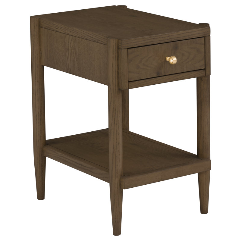 One Drawer Rectangle Drink Table, Caramel