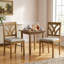 Ensemble de 2 chaises d'appoint de salle à manger rembourrées en bois massif rustique, dossier incurvé décoratif ergonomique et siège en lin respirant rembourré à haute résilience