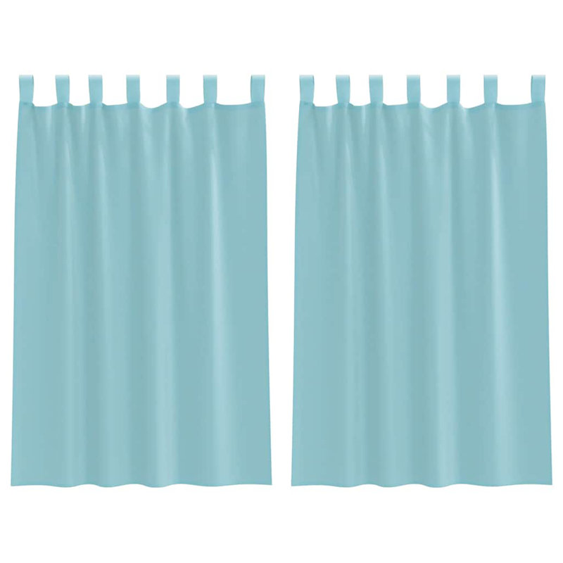Semi Sheer Curtain Pair, 140cm Width x 175cm Drop, Turquoise