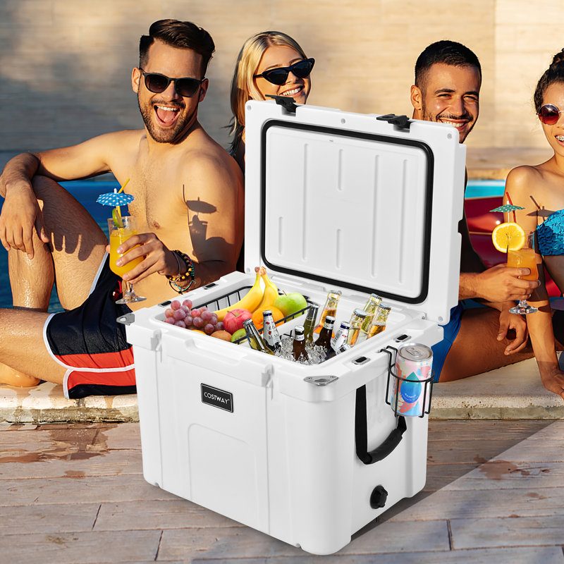 Costway 55 qt. Ice Chest White