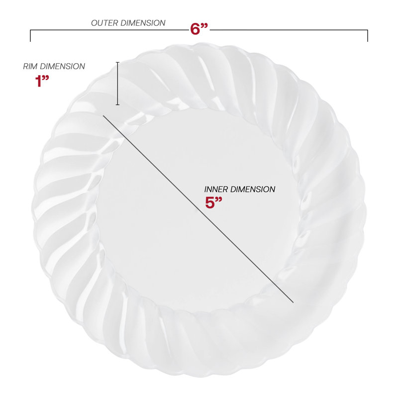 Clear Flair Plastic Pastry Plates (6")