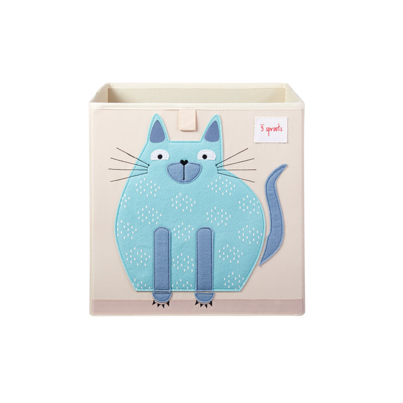 3 Sprouts - Toy Storage Cube for Baby and Kids - Cat