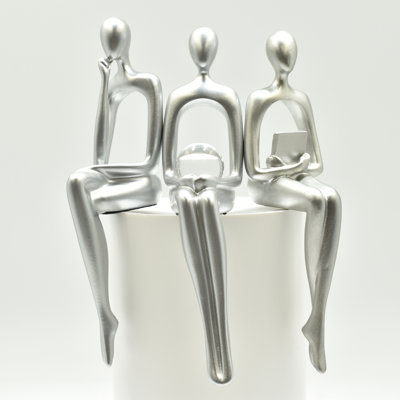 Adam & Friends Home Decor Shelf Sitters, Thinker, Fortune Teller, Reader Sculpture | 3-Piece