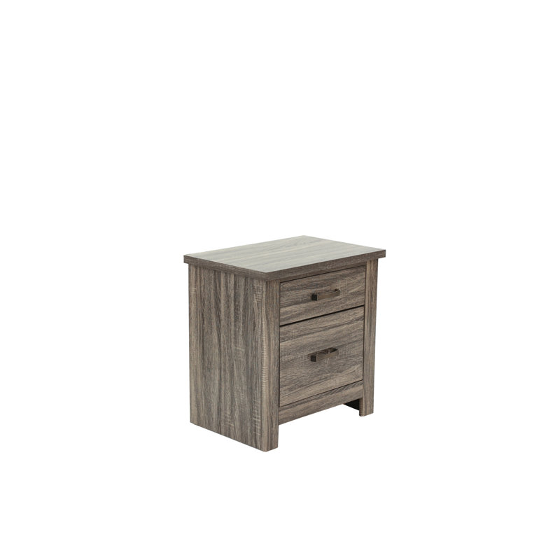 Gray Oak Nightstand Unit, 24"X16"X24"H, Wood Crafted Furniture 24" X 16" 24"H Superior In