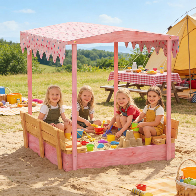 Bac à sable d'extérieur pour enfants, bac à sable en bois