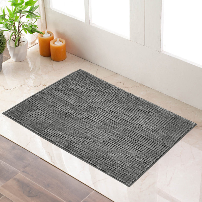 Taigen Non-Slip Indoor Door Mat, Grey, 40cm W x 60cm L