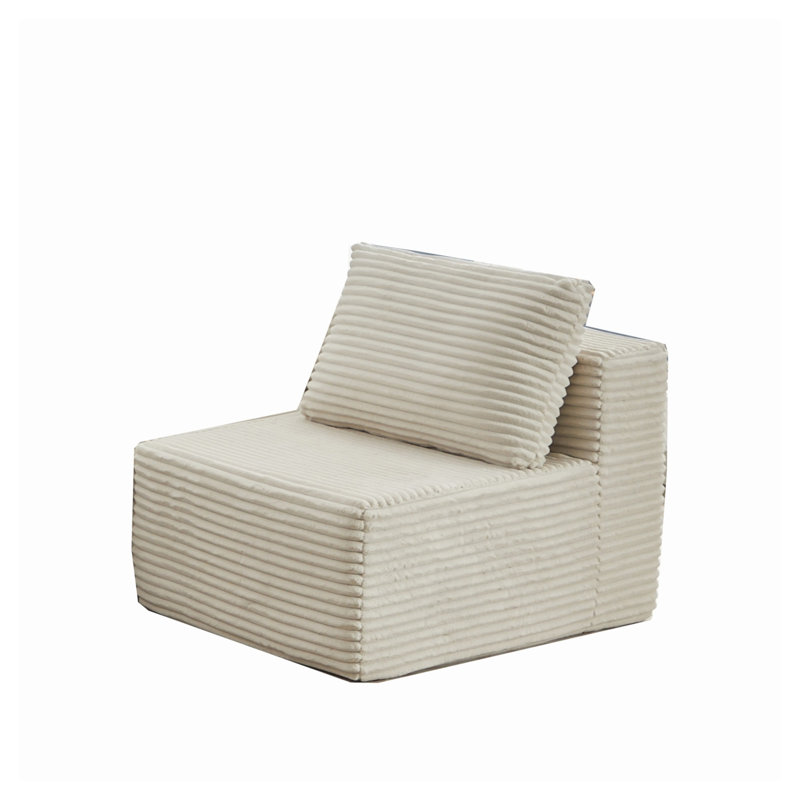 Canapé modulaire moderne en velours côtelé beige moderne