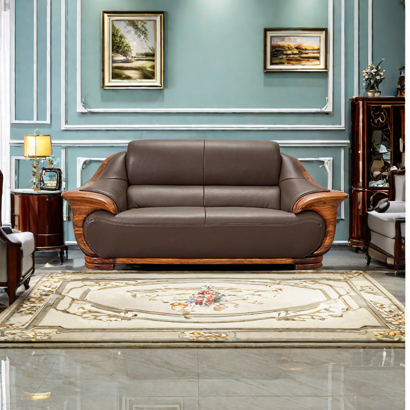 Canapé moderne et simple de style européen. Causeuse en cuir véritable 77 po