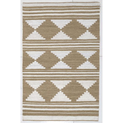 Flatweave Block Print Jute Rug