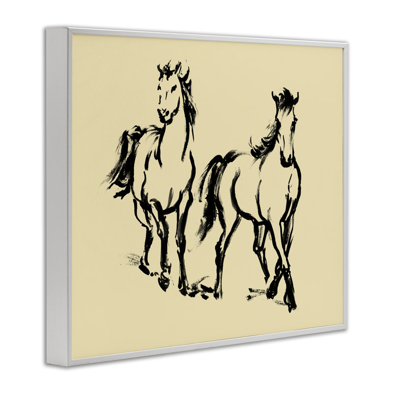 Chevaux en mouvement, giclée encadrée, design par Victoria Barnes, H 11 po x l 14 po
