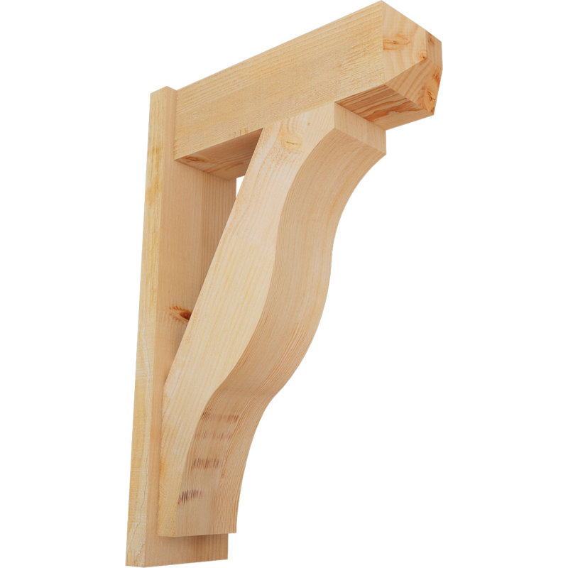 Persienne en bois rustique Funston Craftsman, Sapin Douglas de 8 po (sciage brut), P 24 po x H 36 po