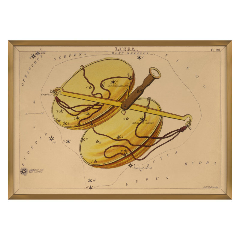 Libra Print by Grand Archives, Gold Framed, 32" H x 45" W