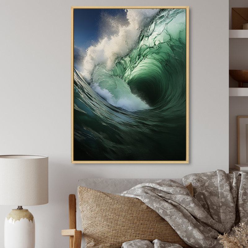Jaalen Coastal Majestic Waves II, Cadre naturel flottant, H 20 po x l 12 po x P 1 po