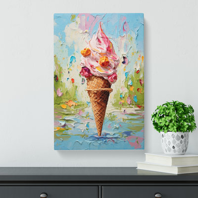 Ice Cream Impressionism - Wrapped Canvas