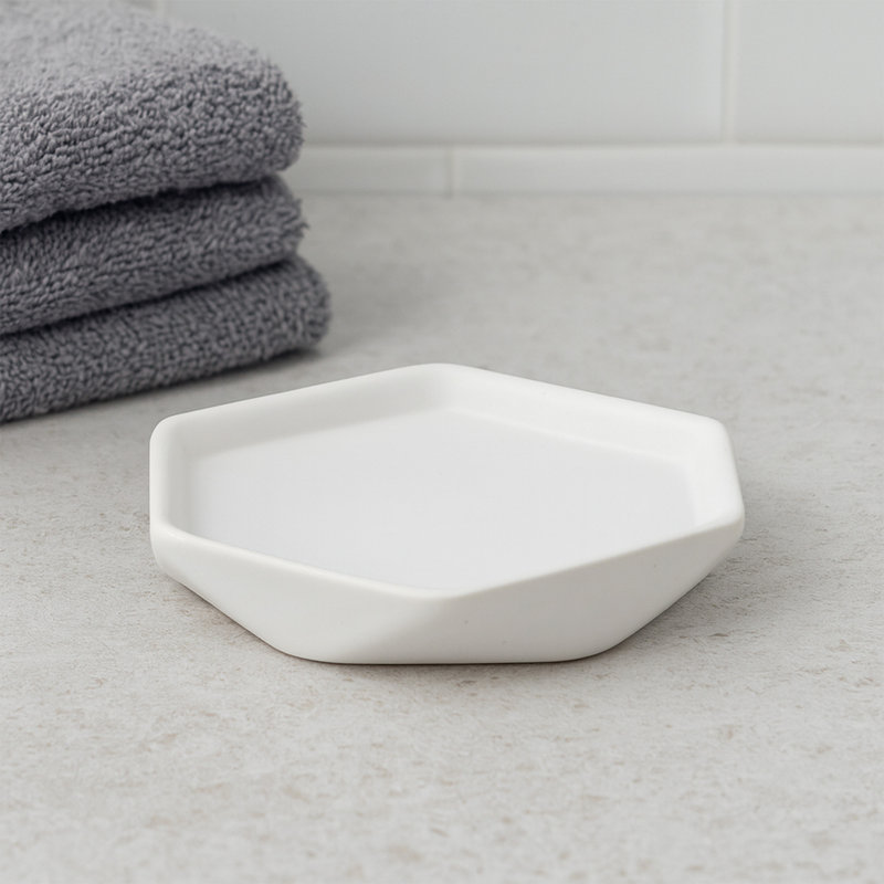 Porte-savon pour salle de bain Diamond, Blanc