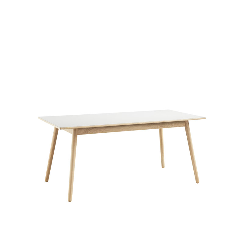 C35A Oak Dining Table, 28.5”H x 63”L x 32.3”W, Light Gray