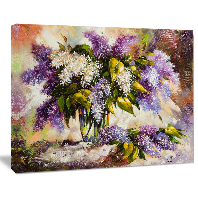 Lilas Bouquet in a Vase - Impression sur toile tendue, H 30 po x l 40 po x p 1 po