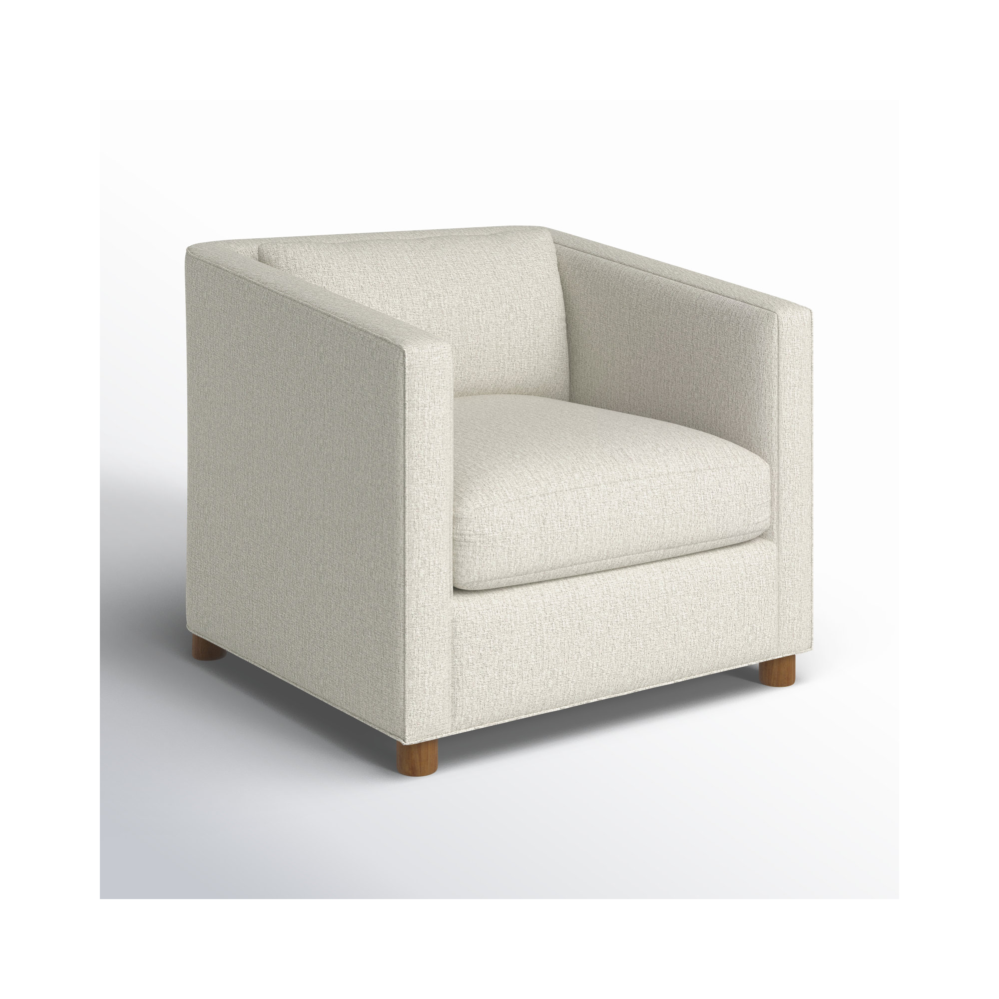Emilie Upholstered Chair and a Half, Nomad Snow Crypton® Chenille, Oak