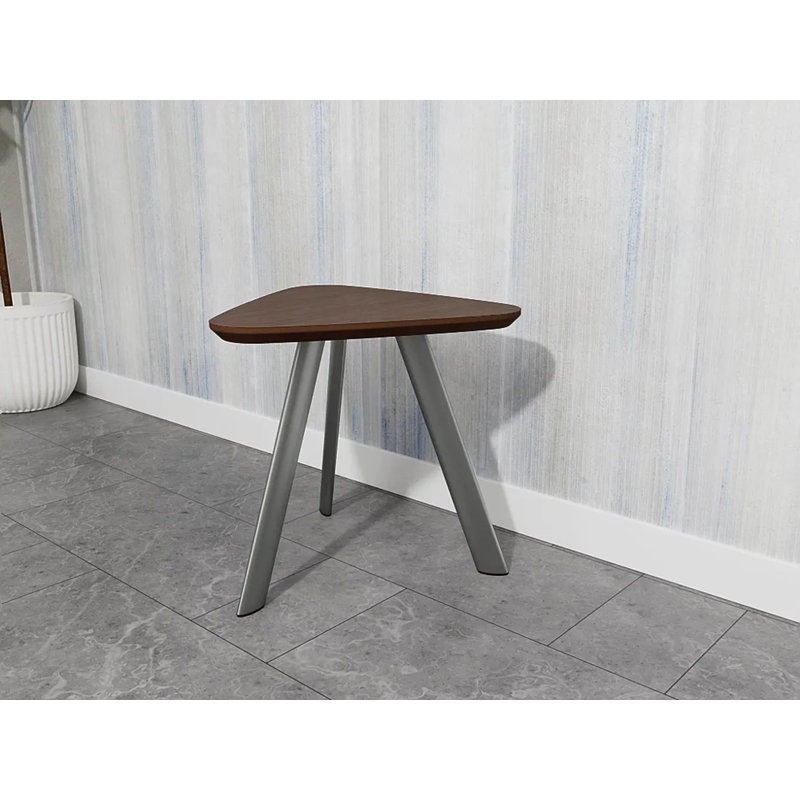 Table de bout Darsey Lounge, Argent argent, Noyer Riftwood