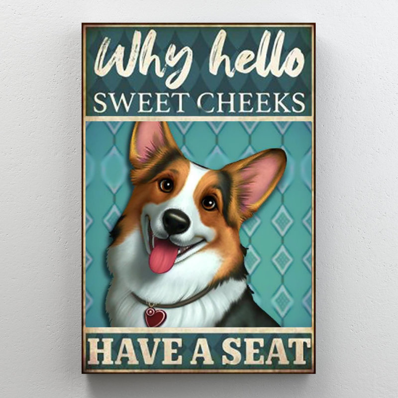 Corgi Have A Seat - 1 pièce, impression rectangulaire, H 36 po x l 24 po x P 1,25 po