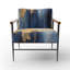 Fauteuil contemporain rembourré et tissu doré, tissu et époque IV-1142915053