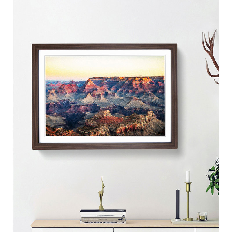 The Grand Canyon Arizona - Picture Frame Painting Print, 27cm H x 36cm W x 2cm D, Walnut Framed