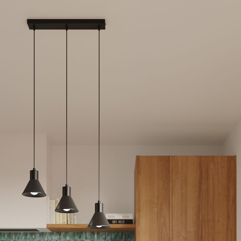 Taleja 1 - Light Stainless Steel Dome Pendant, Black