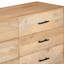 Commode de 84 pouces de large Marites, 9 tiroirs spacieux, bois de manguier blanc naturel