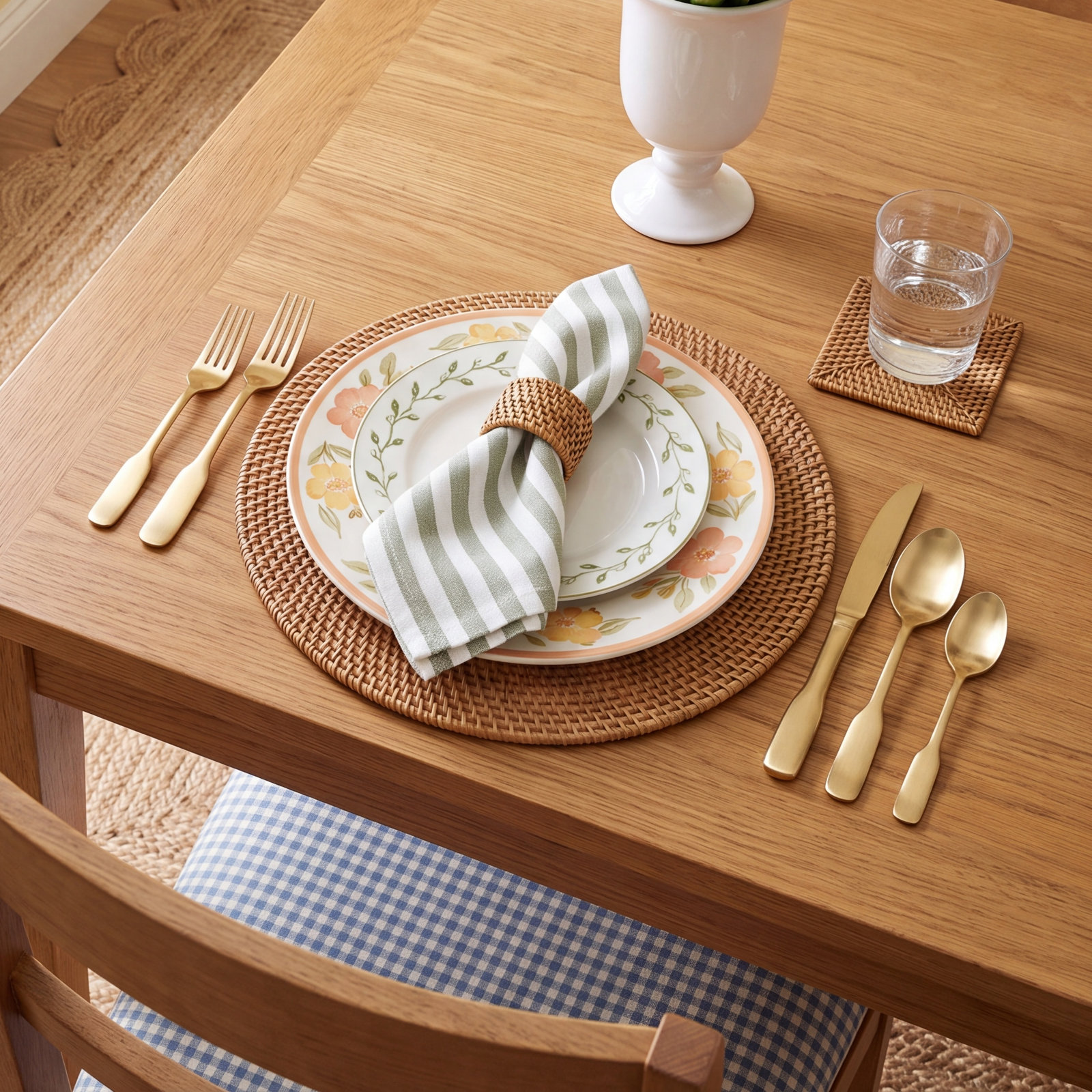 Fortessa Ashton 18/10 Stainless Steel 20 Piece Flatware Set (Service for 4), Brushed Gold