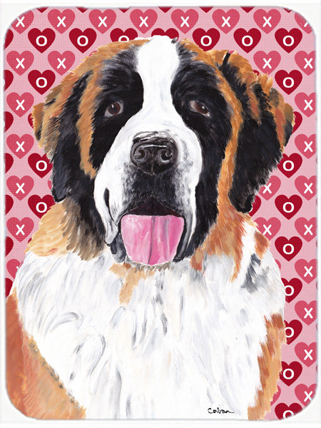 Planche à découper en verre st bernard caroline Valentine Hearts