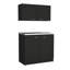 Armoire, deux tablettes noires