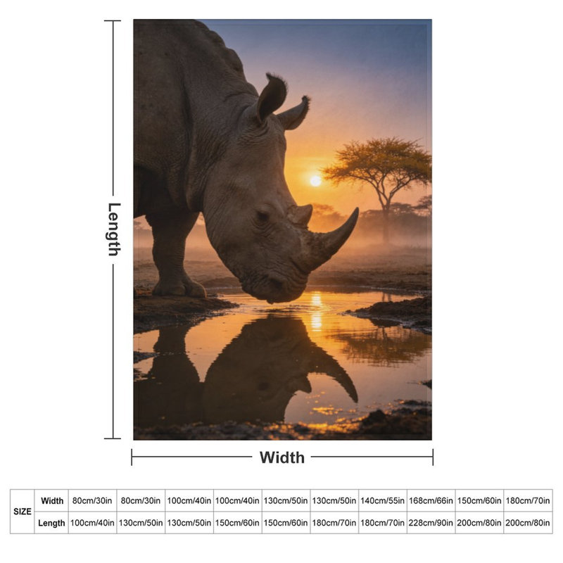 Jeté en flanelle Rhino Sunset Luxury, 30x40in