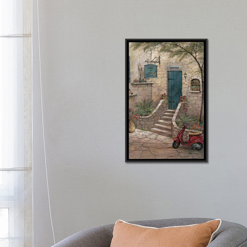 «Estudio de Arte» par Ruane Manning - reproduction d'art, H 26 po x l 18 po x 1,5 po, Toile avec cadre noir, Aucun mat