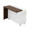 Îlot de cuisine l 102,3 po avec table de salle à manger extensible et armoire à ordures inclinable, tiroirs, étagère à épices coulissante-2024395033