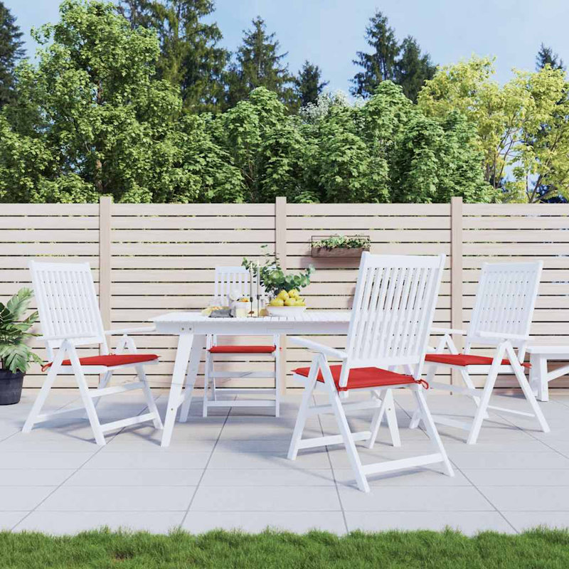 Ensemble de 4 coussins de chaise d'extérieur en polyester 100% polyester rouge Oxford, H 19,7 po x l 19,7 po x P 1,2 po