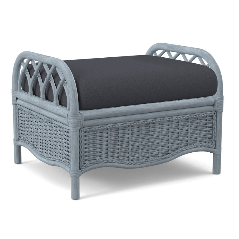 Everglade Ottoman, Gray Sugar Performance; 0863-84, Sea Glass