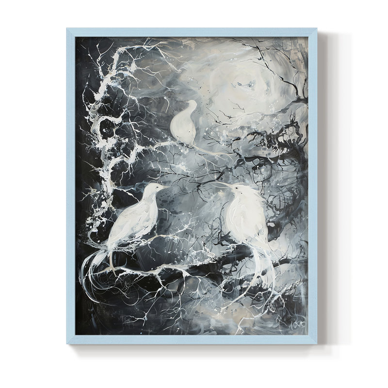 ANIMALS Series XIII, reproduction encadrée - bois massif, H 15 po x l 12 po, Bleu