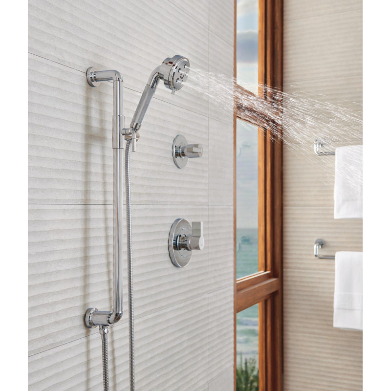 Litze® Wall Mounted Diverter Valve, Luxe Steel, Industrial Lever