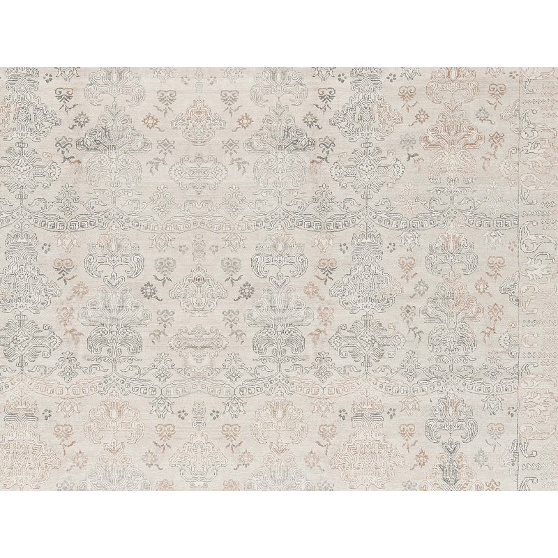 Windsom Oriental Area Rug in Beige, Rectangle 6' x 9'