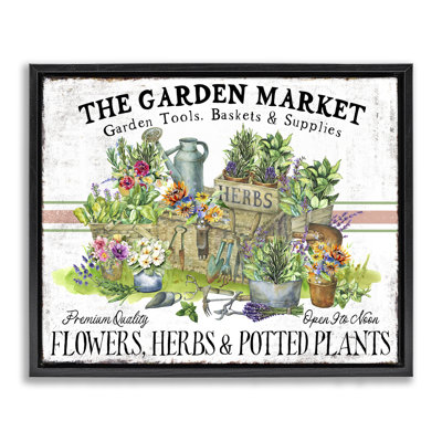  "Garden Market Bistro", art mural flottant avec toile flottante brune par Creatif Belle