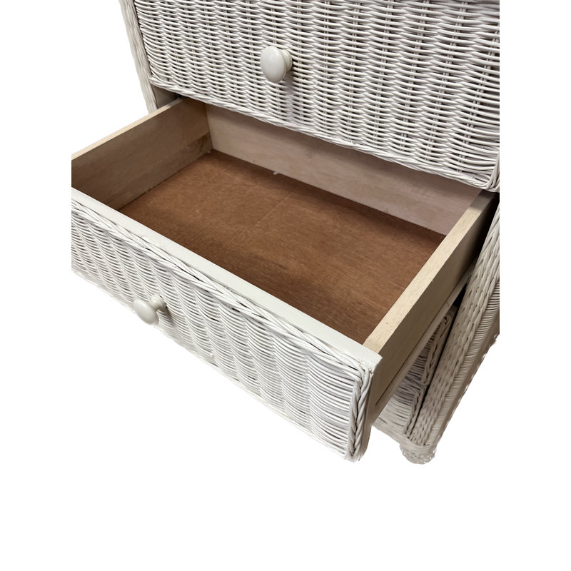 Watkins Wicker 29'' W 5 - Drawer Dresser, White