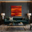 «Abstract Landscape 8», art mural sur toile rouge-1705588111