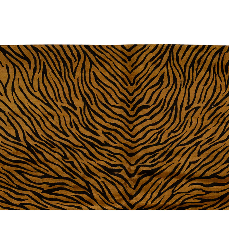 High-Quality Hand-Knotted Camel And Black Area Rug