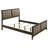 WIly 5 Piece Queen Bedroom Set, Dark Brown, Beige Upholstery, Nickel-114565895