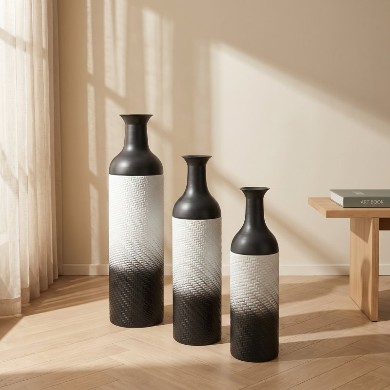 Vase de sol en métal texturé ombré de 71 cm (paquet de 3)