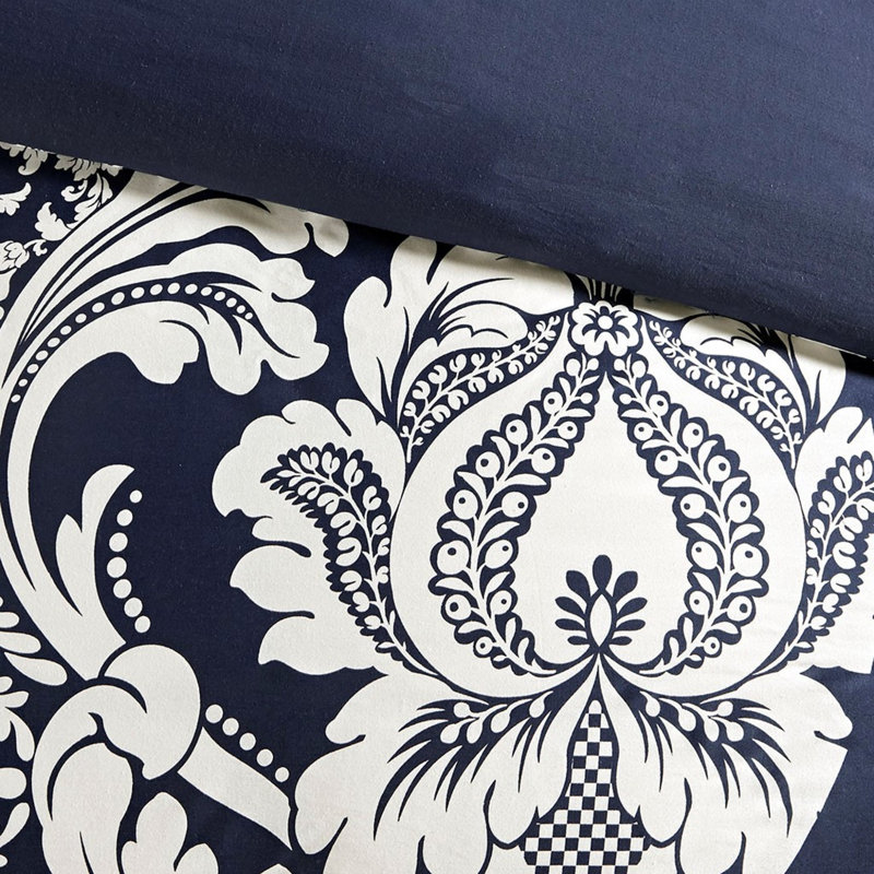 Ensembles de literie de très grande taille transitionnels, satin de coton, motif damassé pour la maison