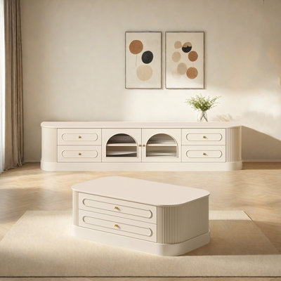 Meuble télé et table basse en bouleau de qualité supérieure